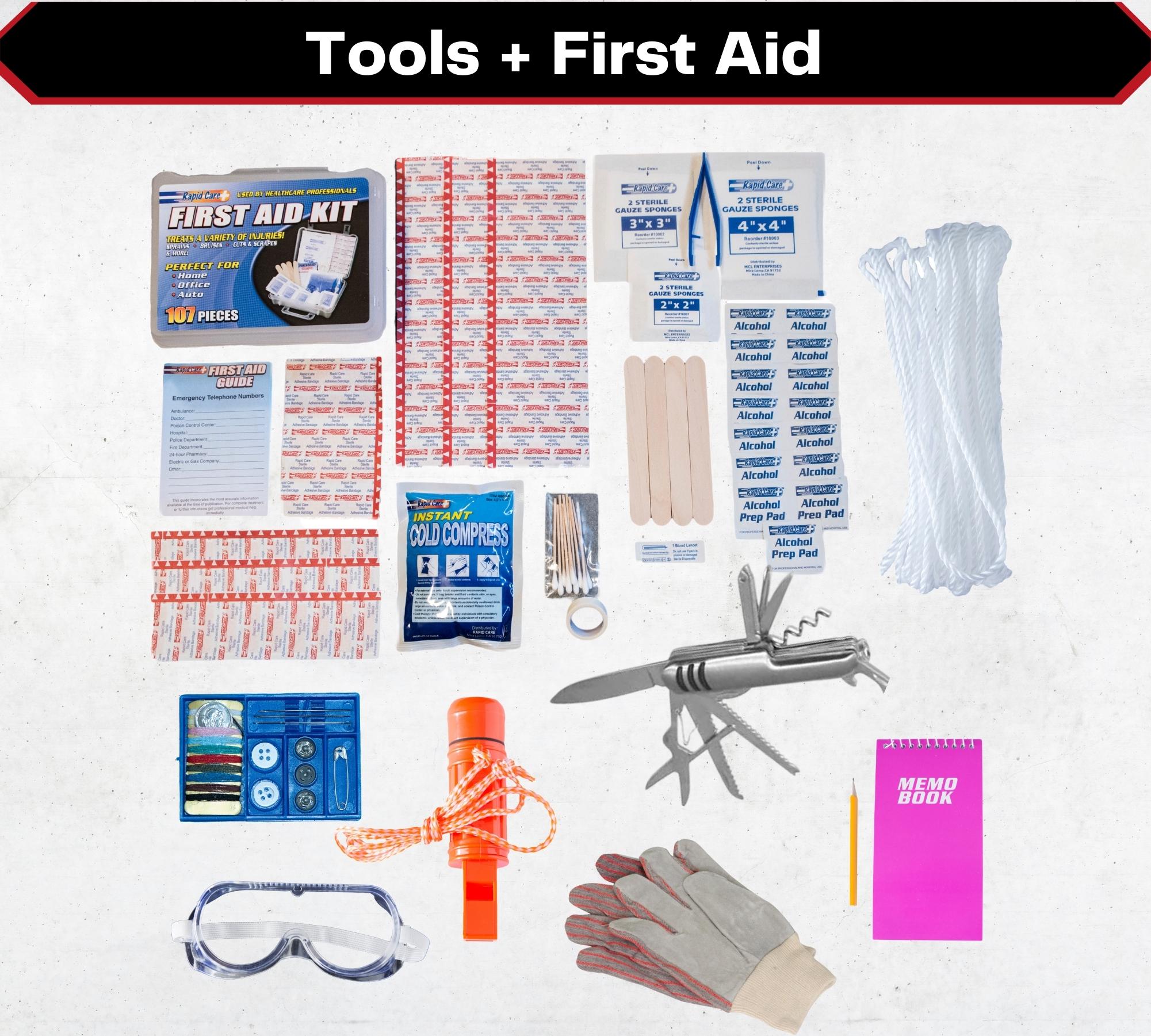 Go Bags Survival Kit Tools and First Aid - Be Ready Bags